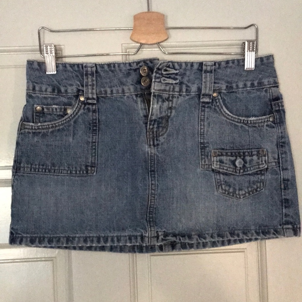 Blue jean mini skirt
